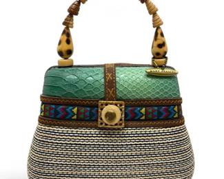 Mary Frances Beaded Zebra Handbag