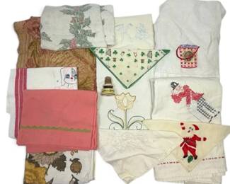 Embroidered Tea Towels, Table Runners, More Linens