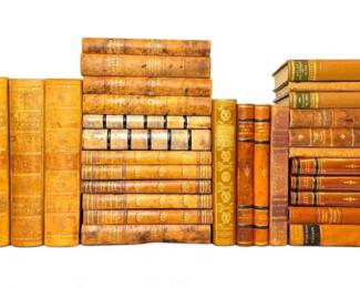 Vintage Antique Swedish Leather Bound Books