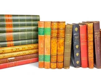 Vintage Antique Scandinavian Leather Bound Books