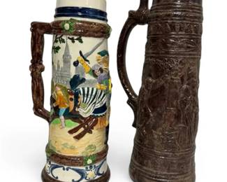 Vintage Holland Mold Ceramic Beer Stein Handmade Fantasy Beer Stein