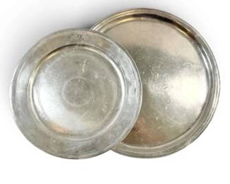 Two Large Pewter Platters