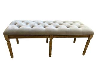 Grey Tufted Ottoman Bench
