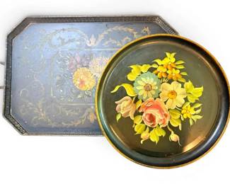 Floral Metal Trays