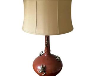 Currey Company Japanese Style Table Lamp w Frogs Lizards