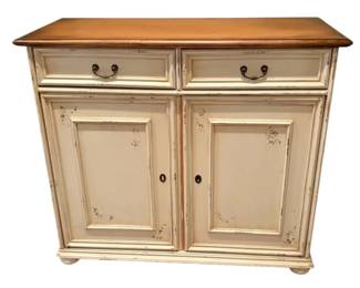 White Distressed Wooden Cabinet
