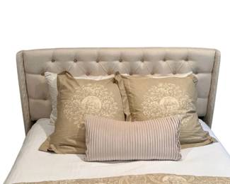 Birch Tufted Upholstered Headboard, QueenSize