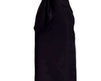 Meshki Cyrill Strapless Black Satin Structured Maxi Dress Size M