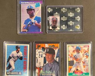 Ken Griffey Jr. 5 Card Lot including the 1989 Donruss Rate Rookie.