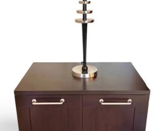 Dark Brown Office Filing Cabinet w Lamp