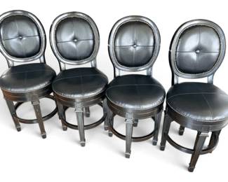 Ballard Designs Black Swivel Bar Stools