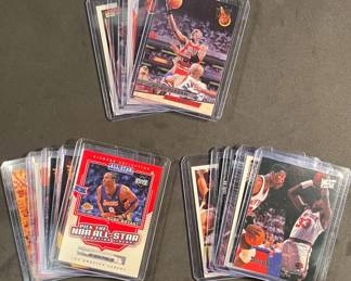 NBA HOF 15 Card Lot including 2 rookie cards Dikembe Mutombo and Larry Grandmama Johnson