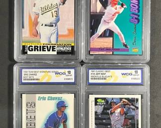 Baseball 4 Card Lot  WCG 10 GEMMT. Rookie Ben Grieve, Jeff Kent, Darin Erstad, Eric Chavez