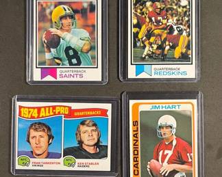 Vintage QB 4 Card Lot  1973 Archie Manning and Bill Kilmer, 1978 Jim Hart, 1975 All Pros