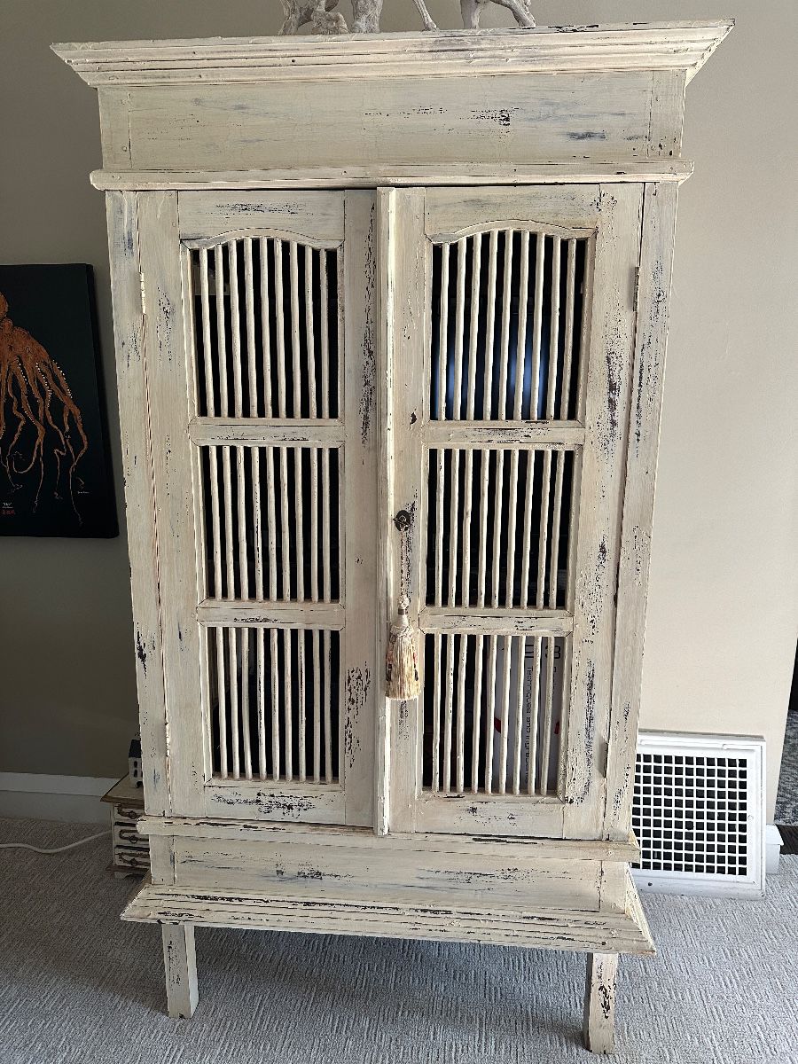 Walter E. Smithe pie safe/storage cabinet 35"W x 25"D x 70"H - $275