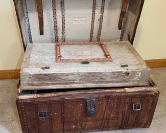 $200. Antique Leather Trunk
