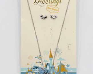 60 DisneyMagicKingdomCharmNecklaceEarringSet