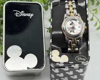 2 DisneyAccutimeMinnieMouseStainlessSteelTwoToneWatch