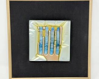 42 RonSadownikFramedGlassSculptureArtSigned