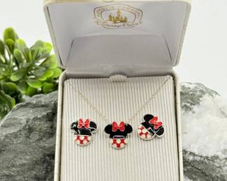 68 DisneyMinnieMousePolkaDotNecklaceEarrings