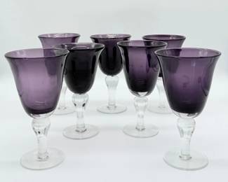 5 ArtlandPlumPurpleGlassGoblets
