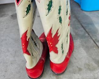 Acme 1995 Vintage Christmas boots limited production $350 7.5 size 