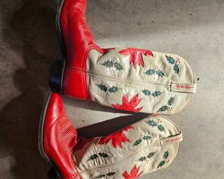 Acme 1995 Vintage Christmas boots limited production $350 7.5 size 