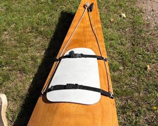 16 foot custom made wooden Kayak with 2 storage compartment with paddles $600