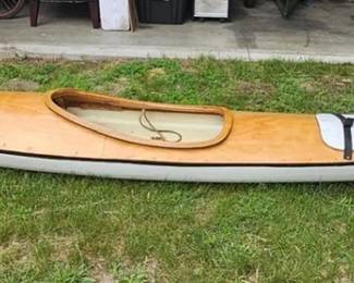 16 foot custom made wooden Kayak with 2 storage compartment with paddles $600