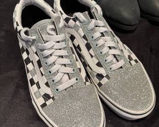 Vans Old Stool Glitter Checkerboard Sneakers