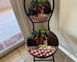 Metal Accent Chair, Wine Theme