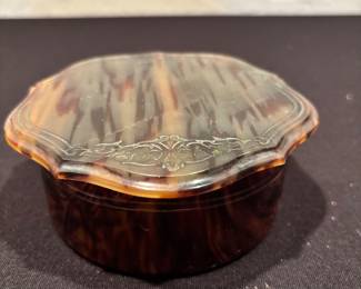 Vintage Celluoid Vanity Trinket Box & Lid
