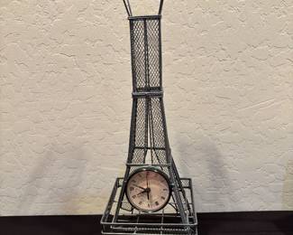 Eiffel Tower with Battery Clock