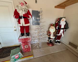 2-Additional Santas for Sale,  The Short Santa is Metal with Lantern