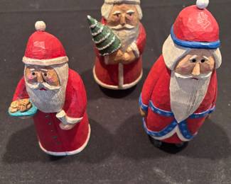 Hand Carved Wooden Holiday Figurines By Artist Jim Bartley
