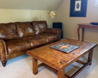 Henredon leather couch