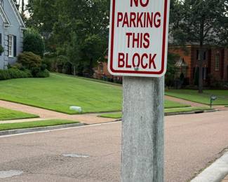 please note: parking on one side of street only