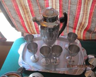 Chrome mid century coffee service
