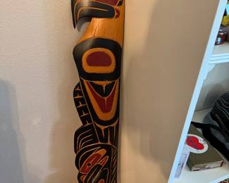 Carved and painted Thunderbird and Killer Whale by David Louis