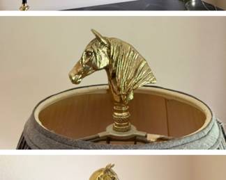 Mirror and lamps with horse head  fenials