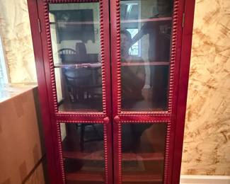 Tall Cabinet with glass paned doors 