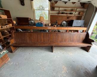 Stunning Authentic Church Pew! 142” W (almost 12’!!) x 19”D