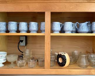 Ceramic tea set and glass dishes 