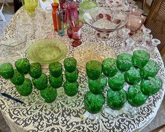 Glassware, Goblet, Uranium Glass, Dishes