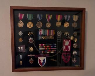 Military Pins Badges Shadow Box