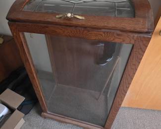 Antique Stained Glass Quilt Cabinet