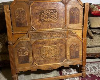 Gorgeous carved Louis VX style twin bed frame