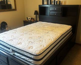 Queen storage bed