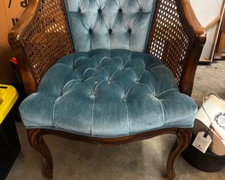 Queen Anne velvet chair 