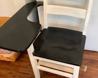Black and white hand painted school desk.  Price:  30.00